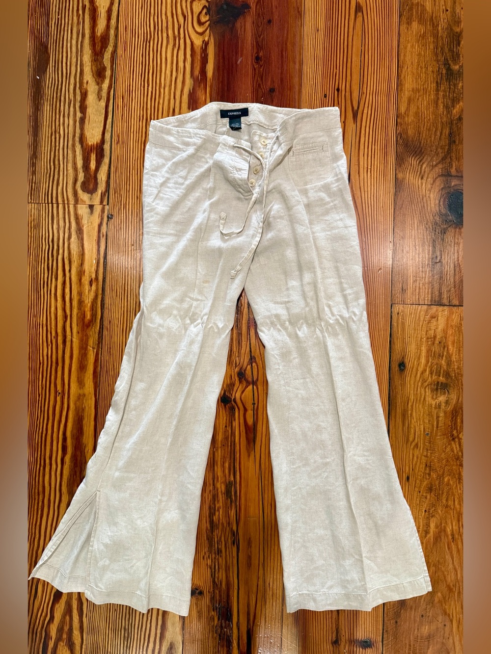 Express Natural Linen Drawstring Pants